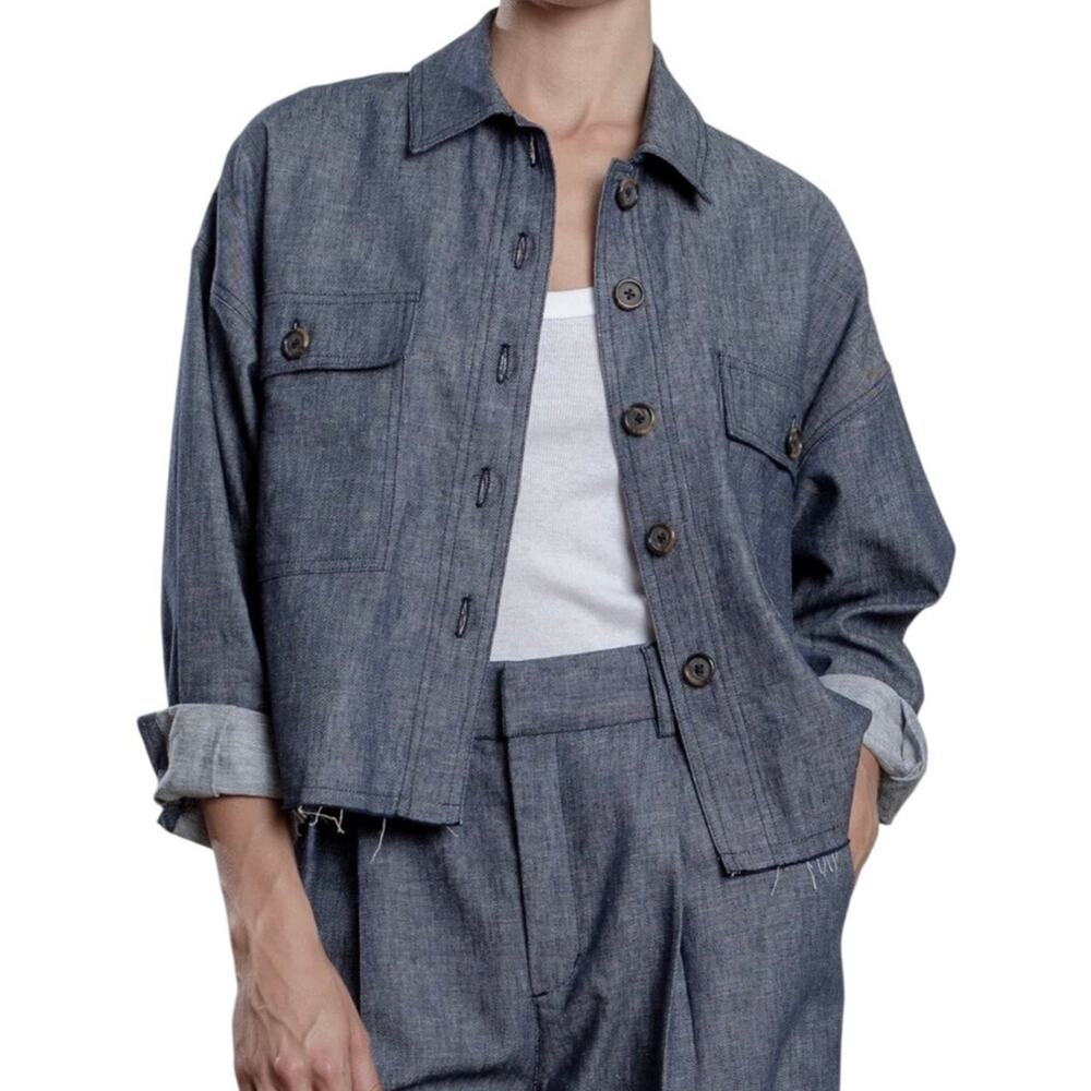 Pharaoh Collection Izzy Shirt in Linen Twill Color Night Size 00/XXS NEW